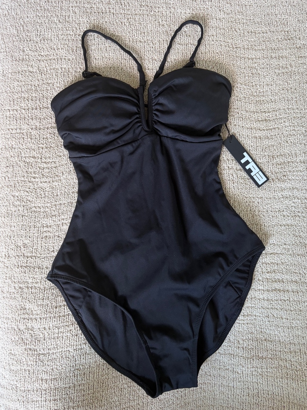TA3 Converty Shaping black one piece swimsuit size small short strapless halter